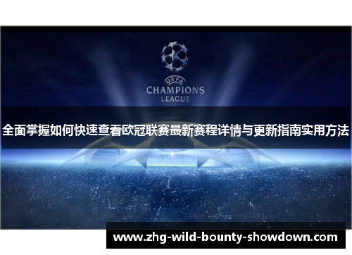 全面掌握如何快速查看欧冠联赛最新赛程详情与更新指南实用方法